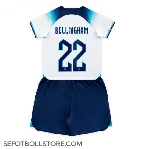 England Jude Bellingham #22 Replika babykläder Hemmaställ Barn VM 2022 Kortärmad (+ korta byxor)